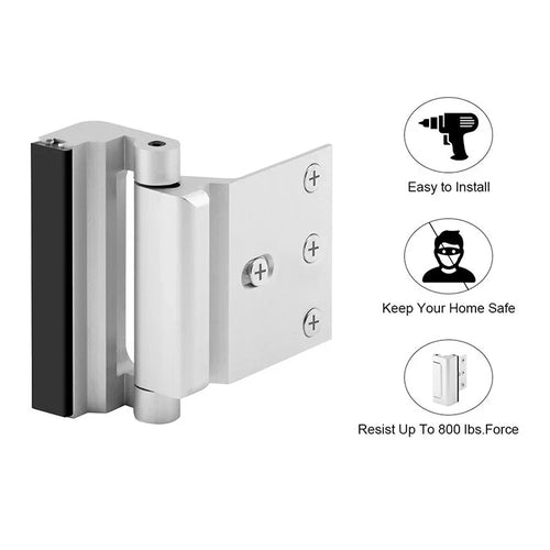 Home Security Door Lock For Inward Swinging Safety Door Lock With 3" Stop Withstand 800 Lbs